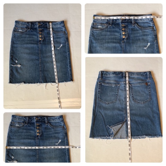 JOE’S JEANS, MELISSA BUTTON FLY DISTRESSED DENIM MINI SKIRT/PREOWNED - Picture 9 of 14